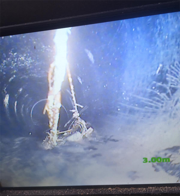 CCTV Survey drain monitor in action