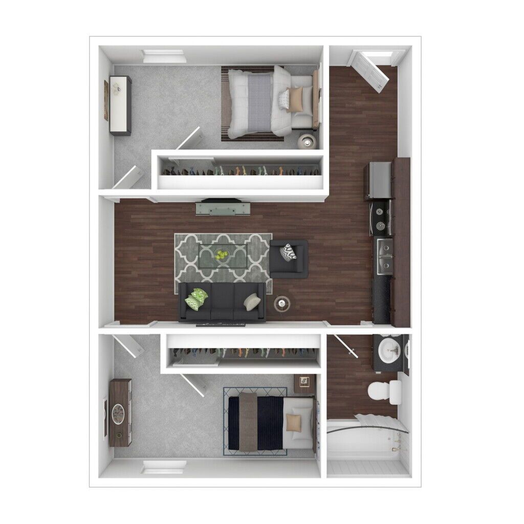 Floor Plan: 3 Bed · 2 Bath · 1,080 SQ. FT.