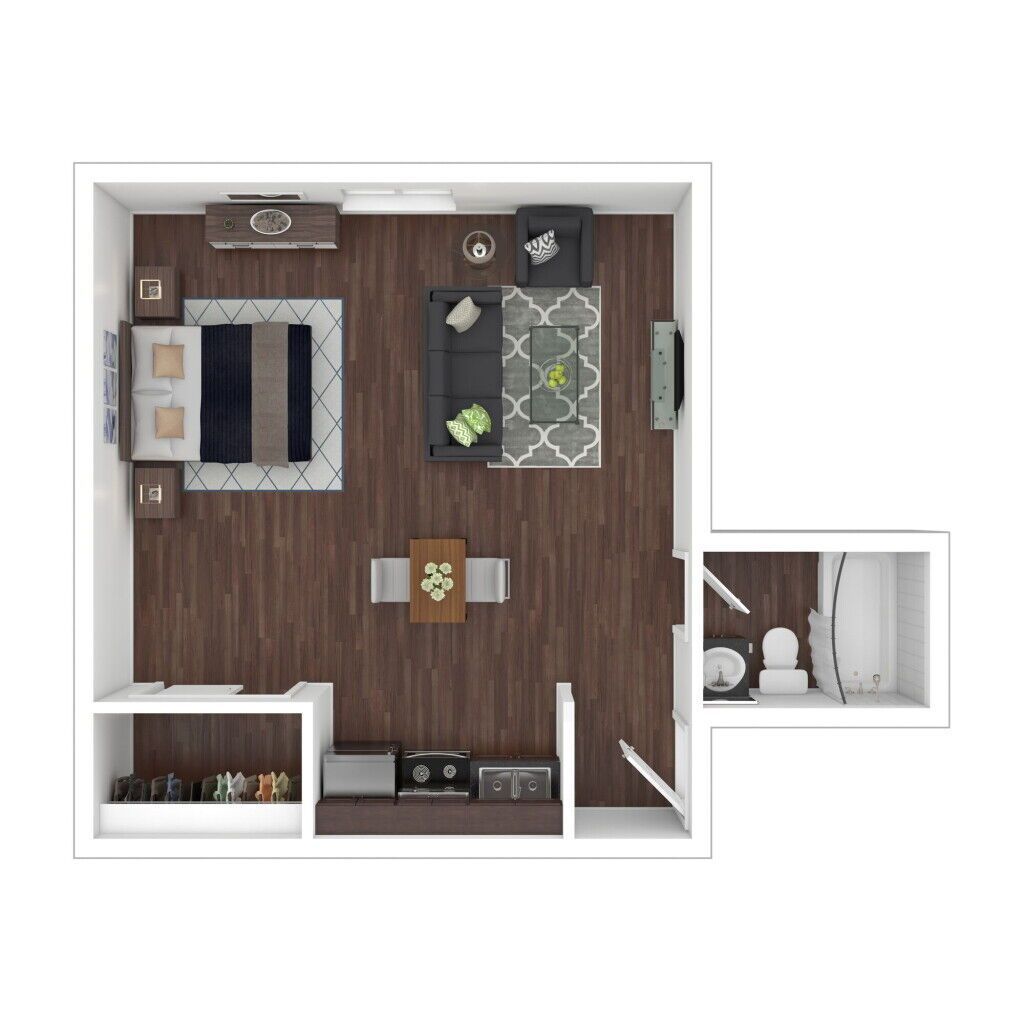 Floor Plan: Studio · 1 Bath · 350 SQ. FT.