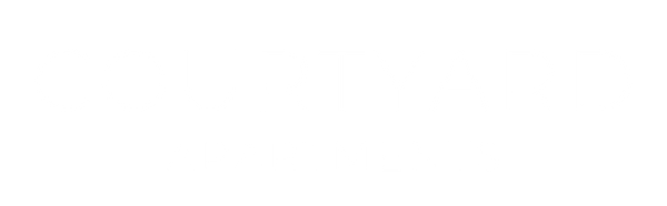 Courtyard Apartments Logo - White