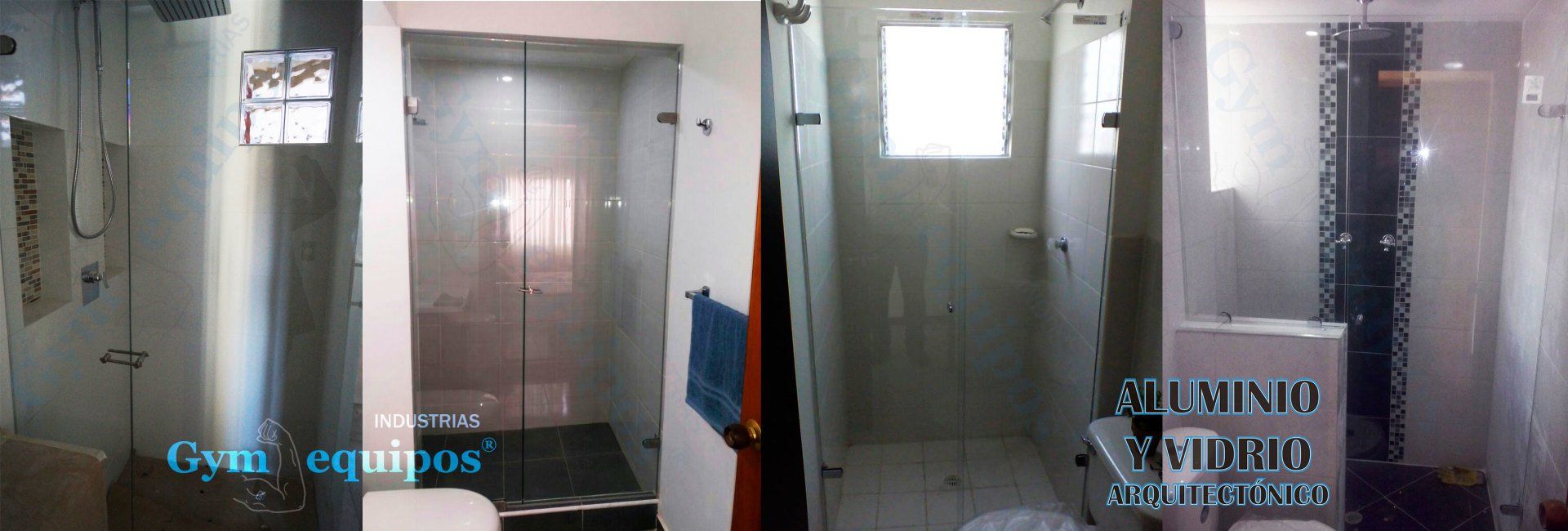 divisiones de baño vidrio templado industrias gym