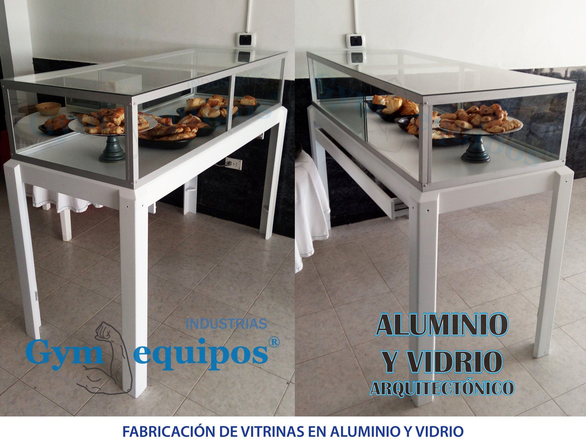 vitrinas pasteleria aluminio vidrio