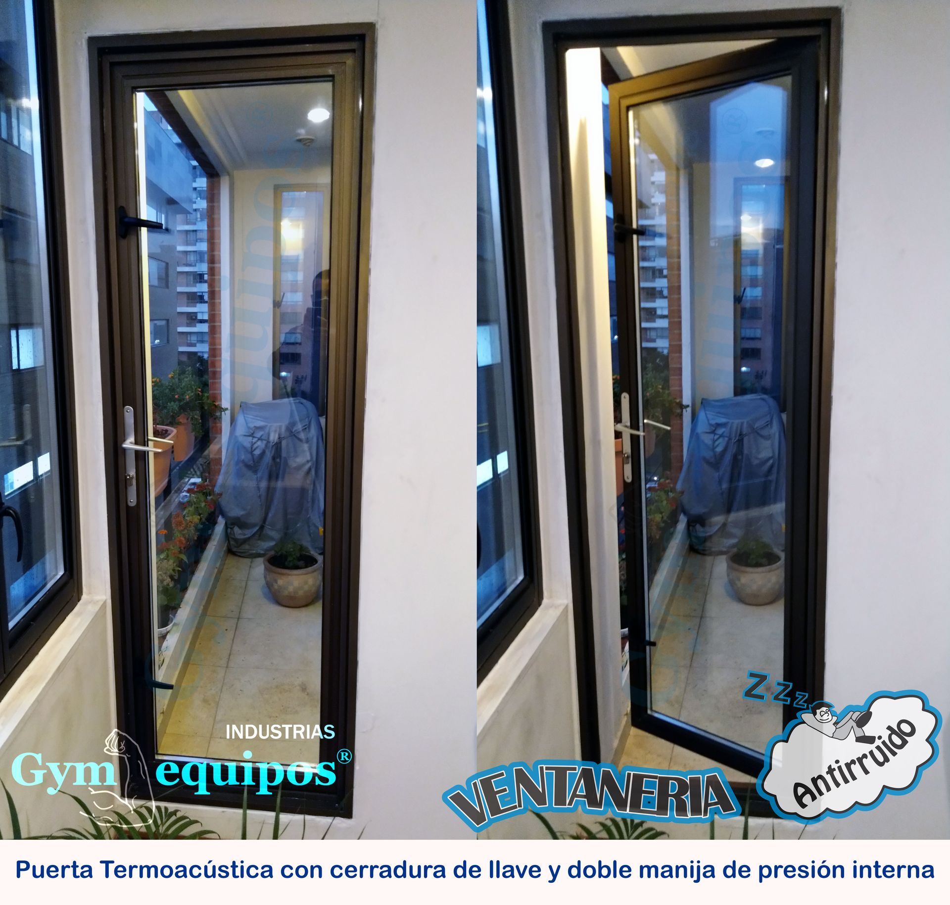 puerta doble vidrio antiruido