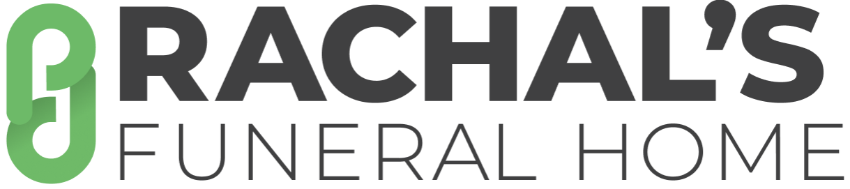 The logo for rachal 's funeral home is green and black.