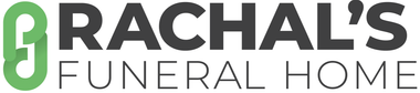 The logo for rachal 's funeral home is green and black.