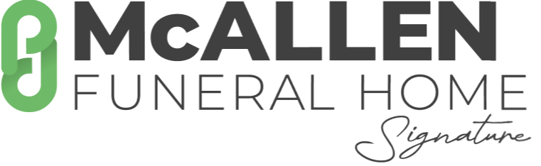 A logo for mcallen funeral home , a funeral home.