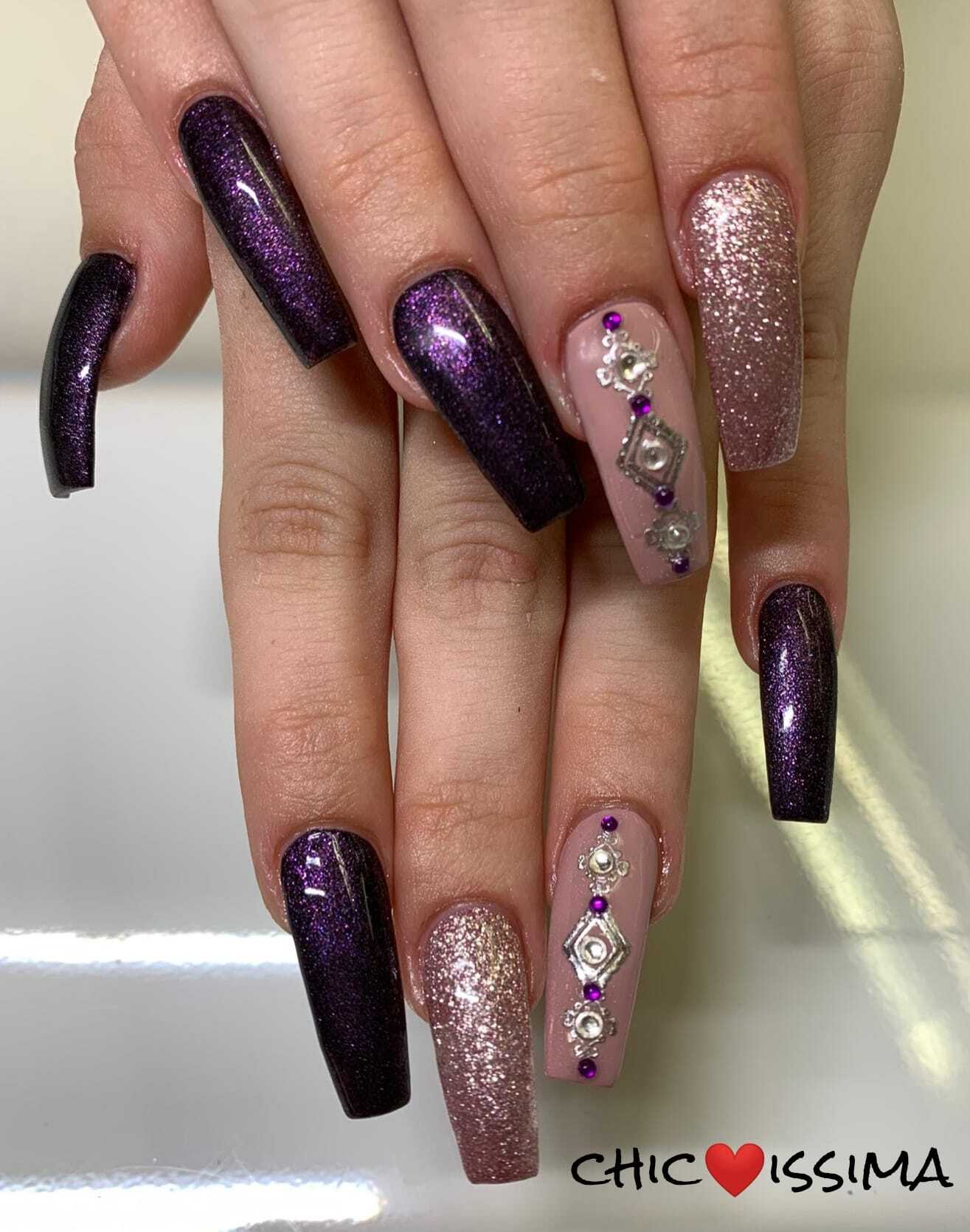 nailart rot und lila