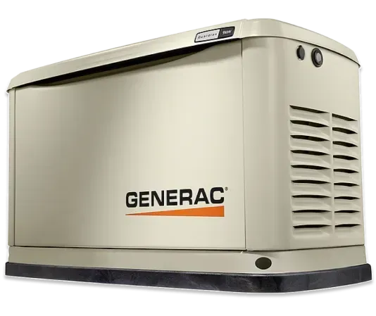 A generac generator is shown on a white background