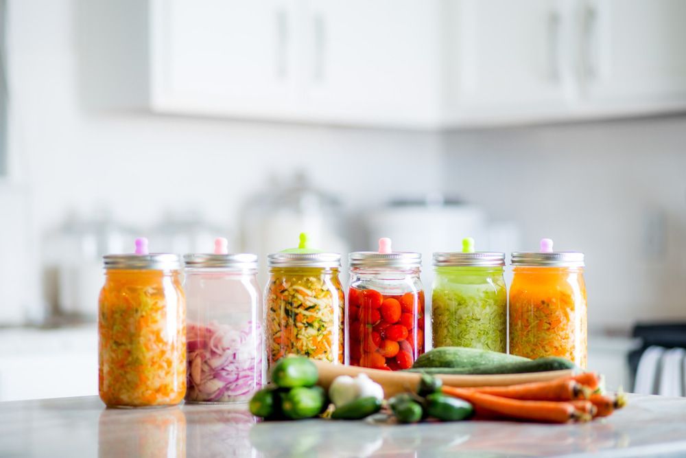 There Are Many Jars of Food on The Counter in The Kitchen — Align Health Therapies in Woonona, NSW