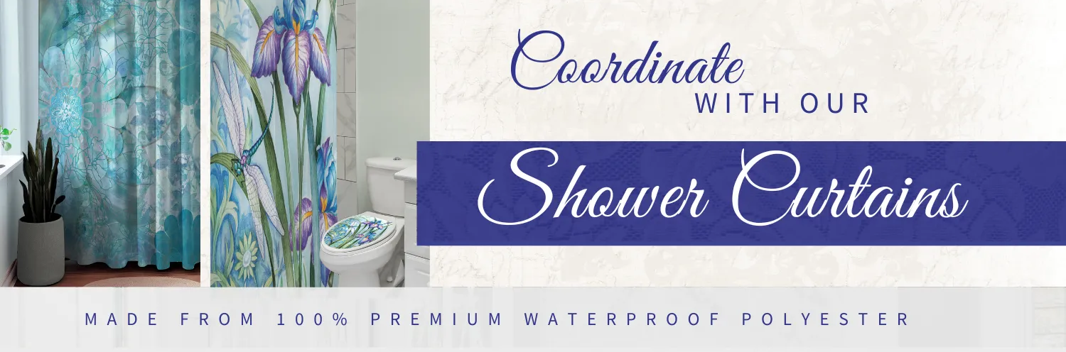 coordinate toilet decal with shower curtain
