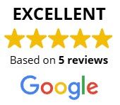 A google logo that says `` excellent based on 5 reviews ''.