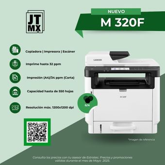Un volante para una impresora que dice nuevo m 320f