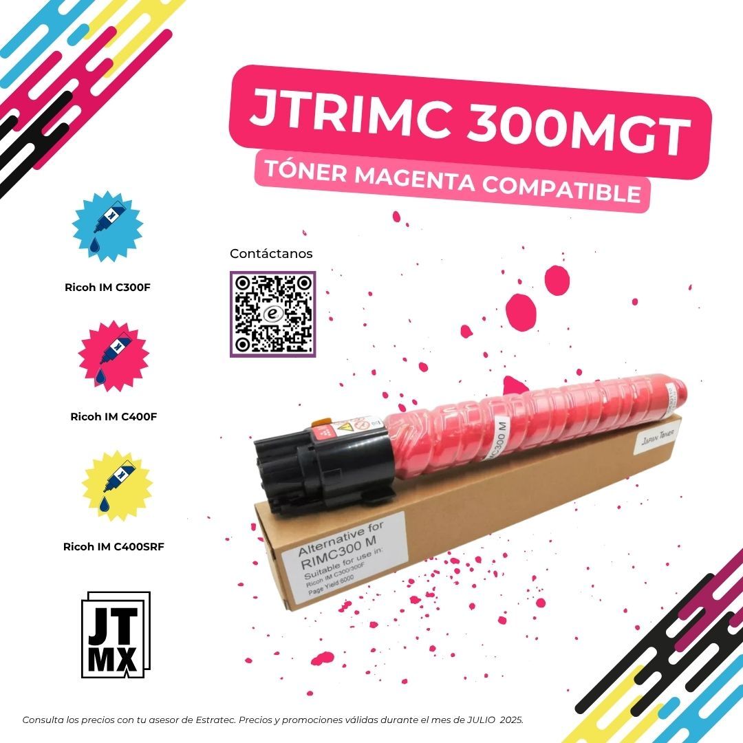 Toner magenta compatible jtrimc 300mgt modelos adaptables :