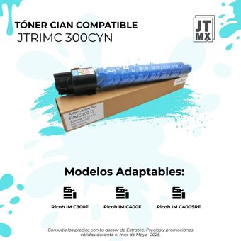 Un cartucho de tóner azul está encima de una caja de cartón.