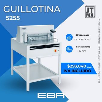 Un anuncio de una guillotina cortadora de papel modelo 5235