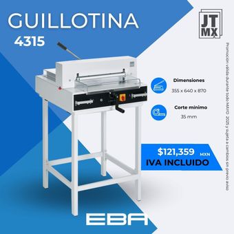 Un anuncio de una máquina guillotina que cuesta $ 121,369