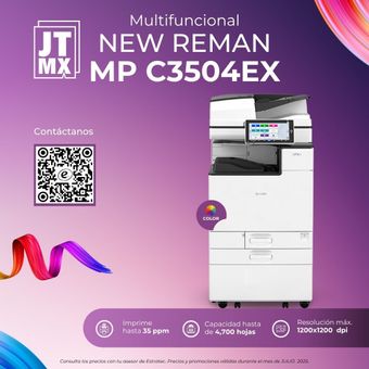 Un póster para una nueva impresora remanufacturada MP C3504EX
