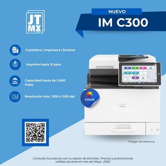 Un anuncio de una impresora que dice nueva im c300