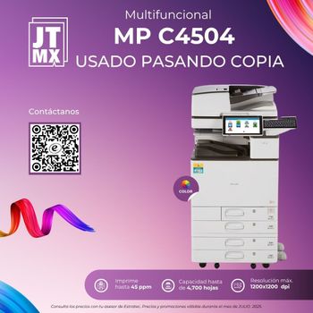 Un anuncio de una impresora jt mx mp c4504