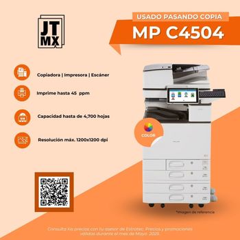 Un anuncio de una impresora jt mx mp c4504
