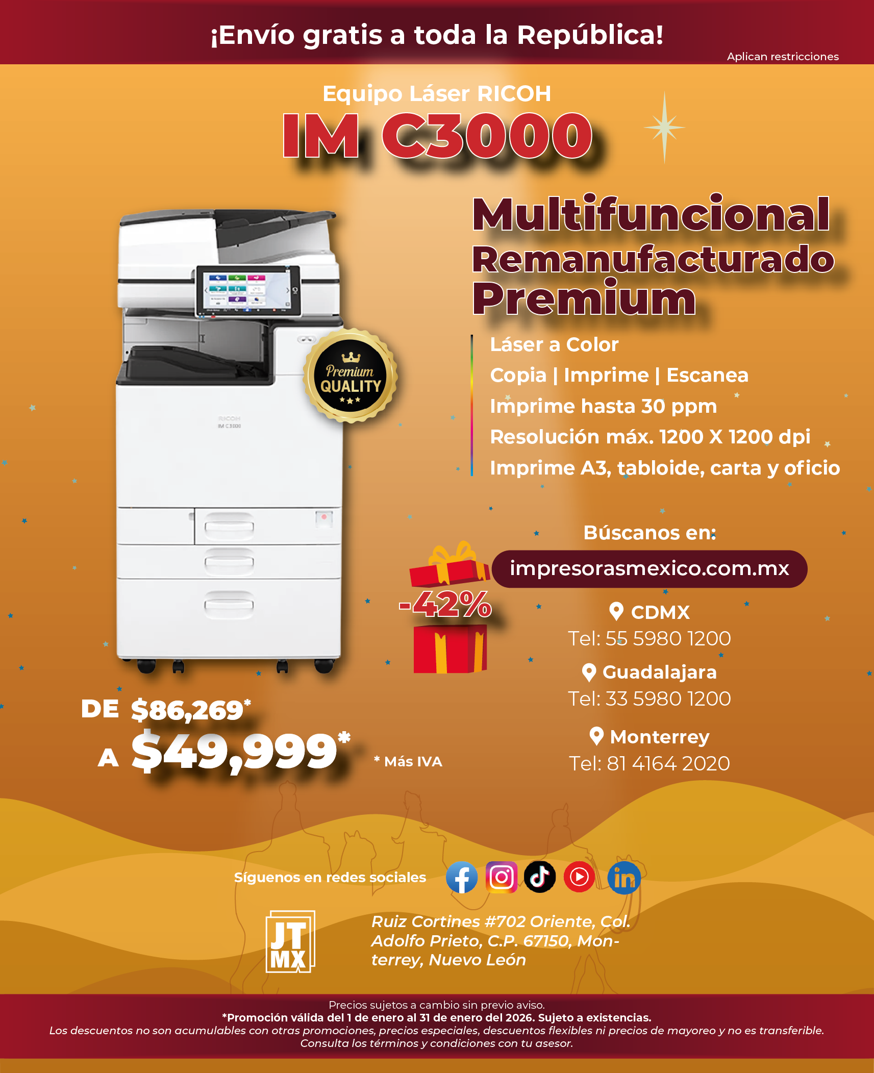 Un póster para una nueva impresora remanufacturada MP C6004