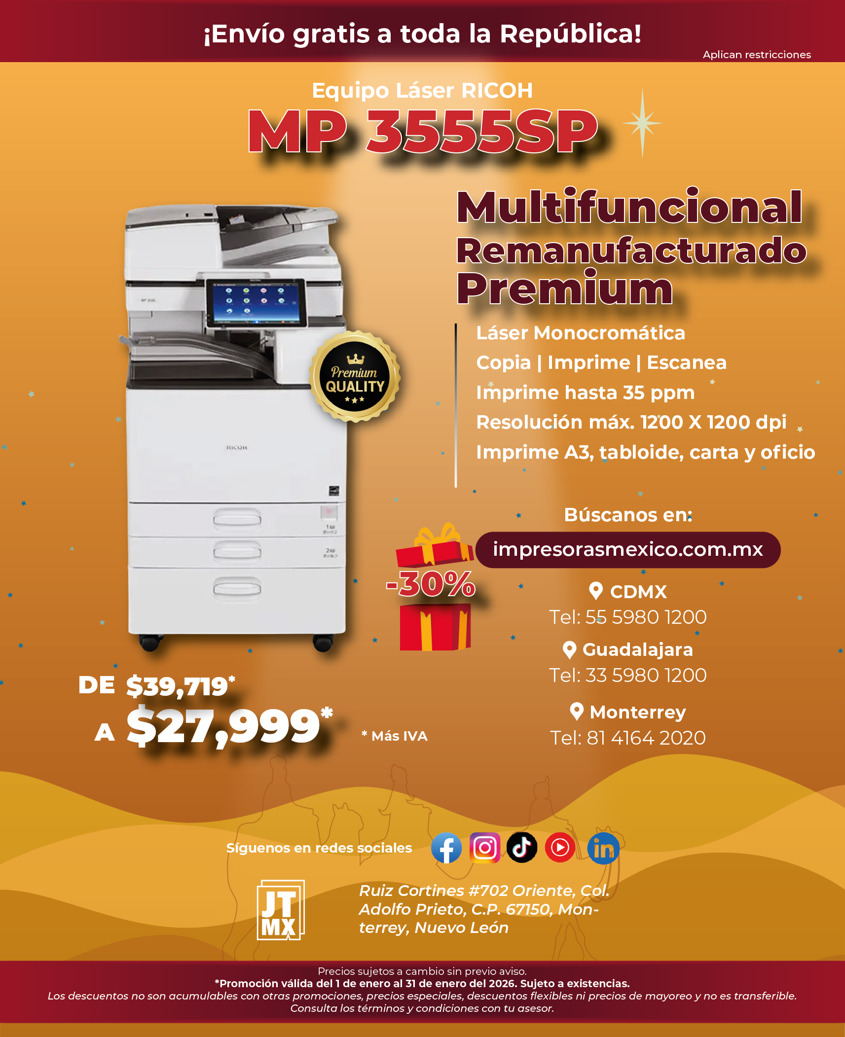 Se anuncia una impresora jt mx mp 3550