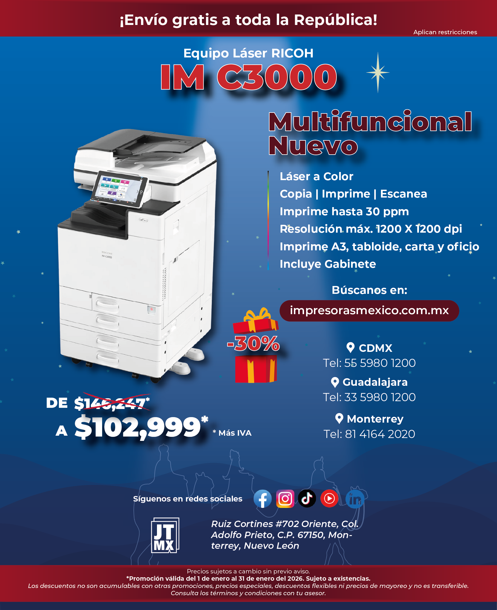 Un anuncio de una impresora que dice nuevo im 430f