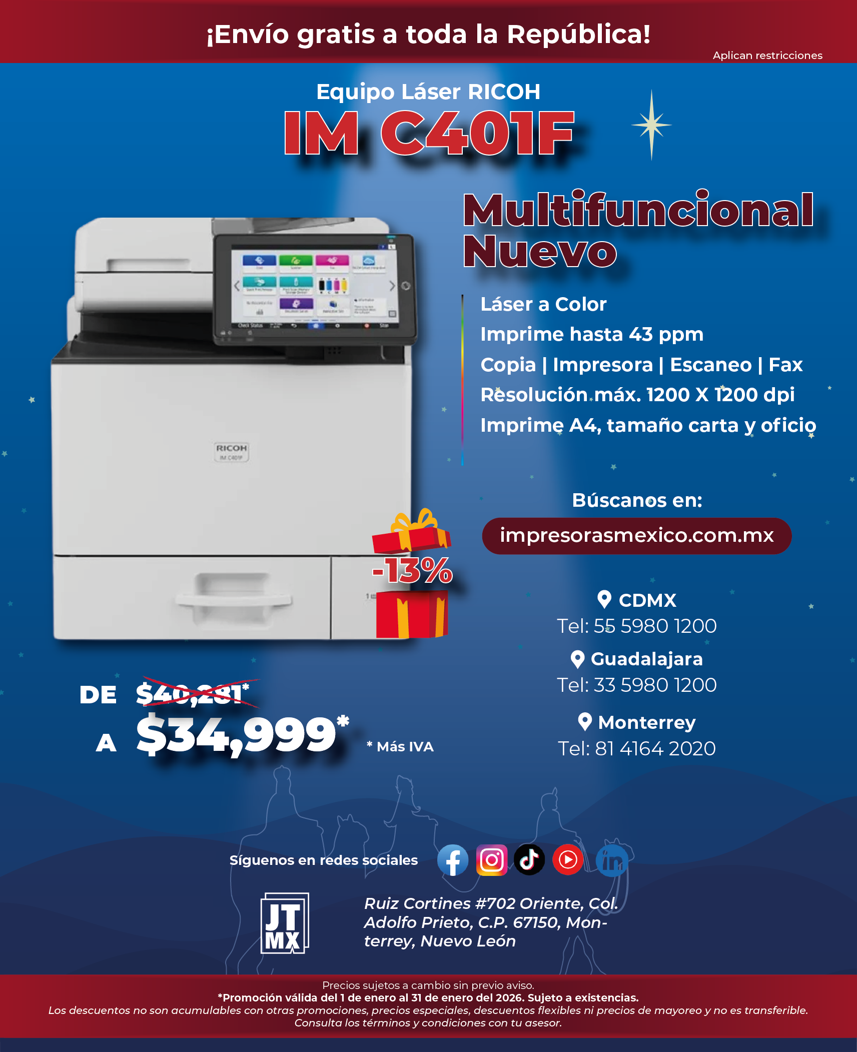 Un cartel para una impresora que dice nuevo im 460f