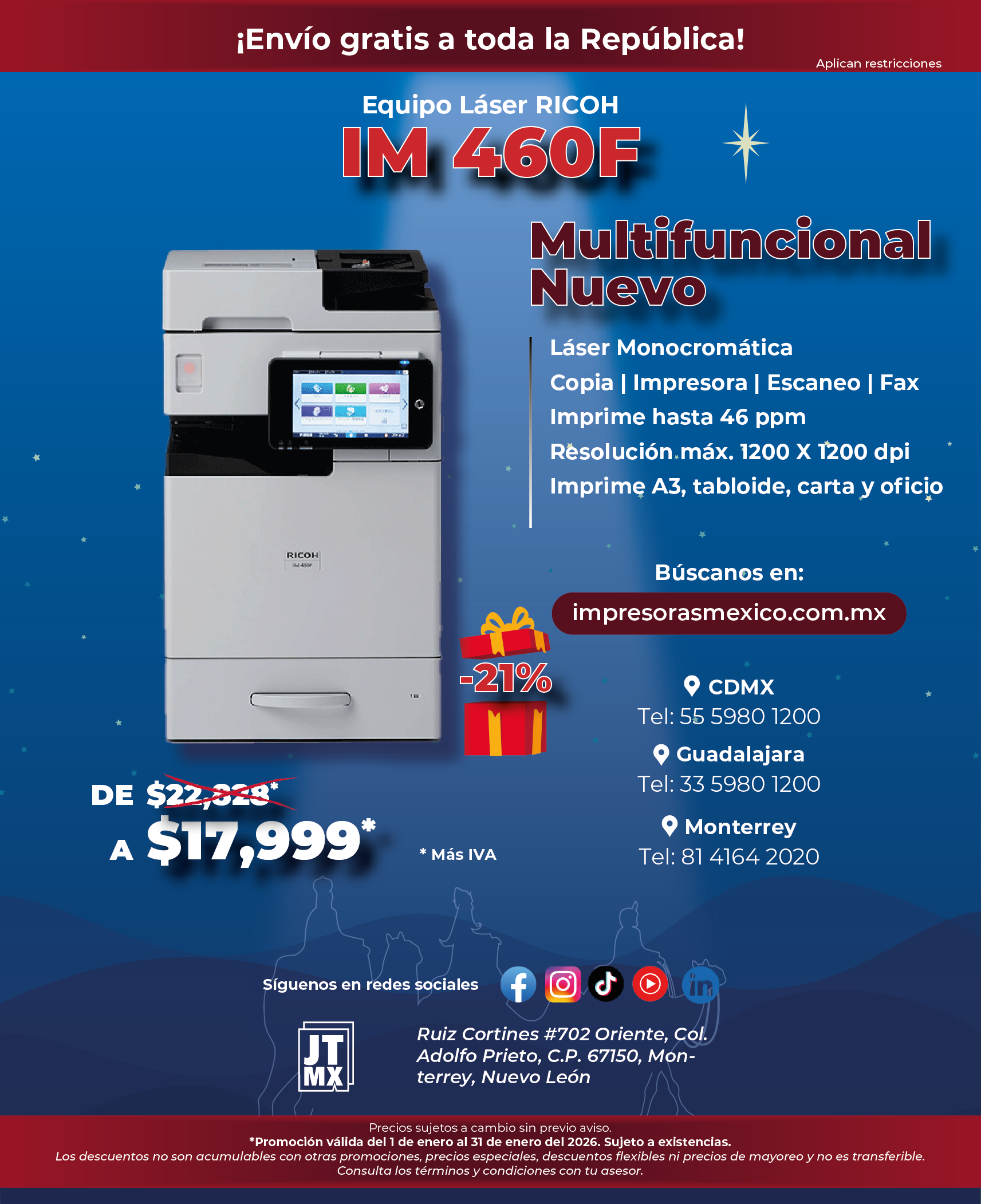 Un cartel para una impresora que dice nuevo im 460f