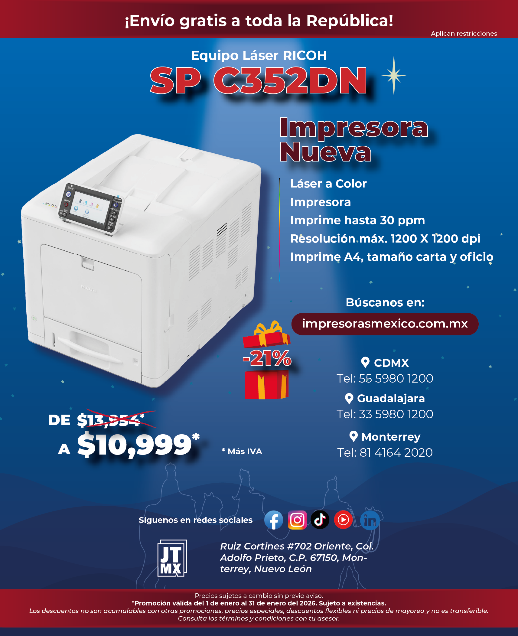 Un anuncio de una impresora que dice nuevo im 430f