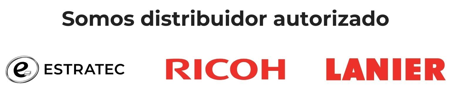 La palabra ricoh está sobre un fondo blanco.
