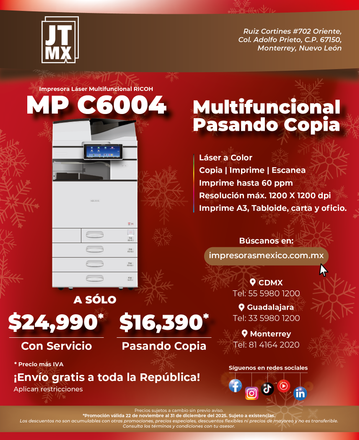 Un póster para una nueva impresora remanufacturada MP C3504EX