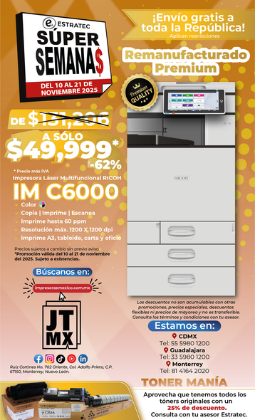 Un póster para una nueva impresora remanufacturada MP C6004