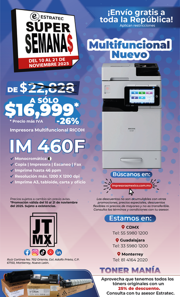 Un anuncio de una impresora que dice nuevo im 430f