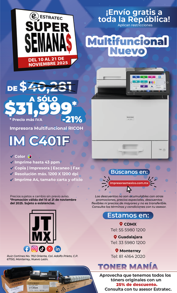 Un cartel para una impresora que dice nuevo im 460f