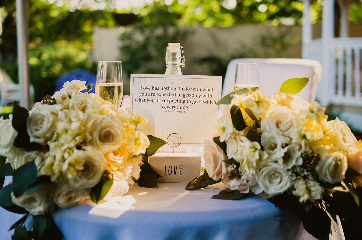 Wedding table with flowers