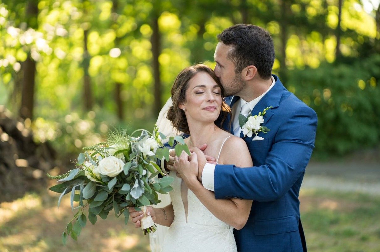 Wedding Couple embracing