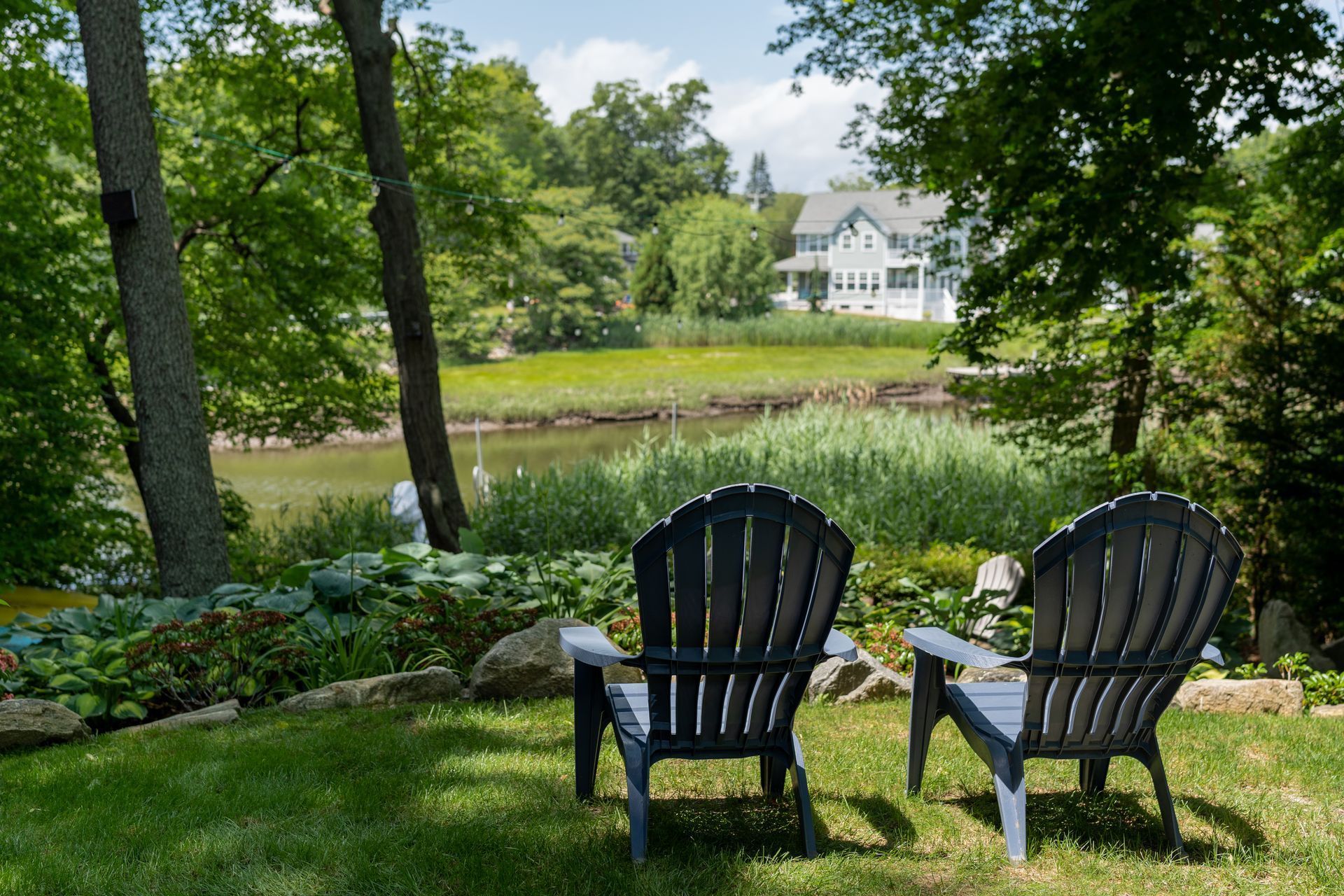 Adirondack Chairs facing the lake