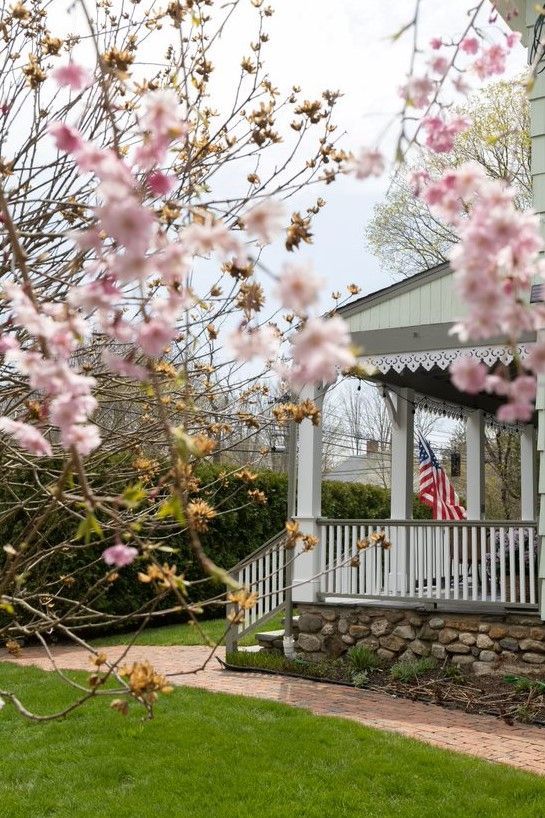 Porch with blossoms