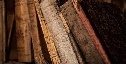 Old books on a shelf