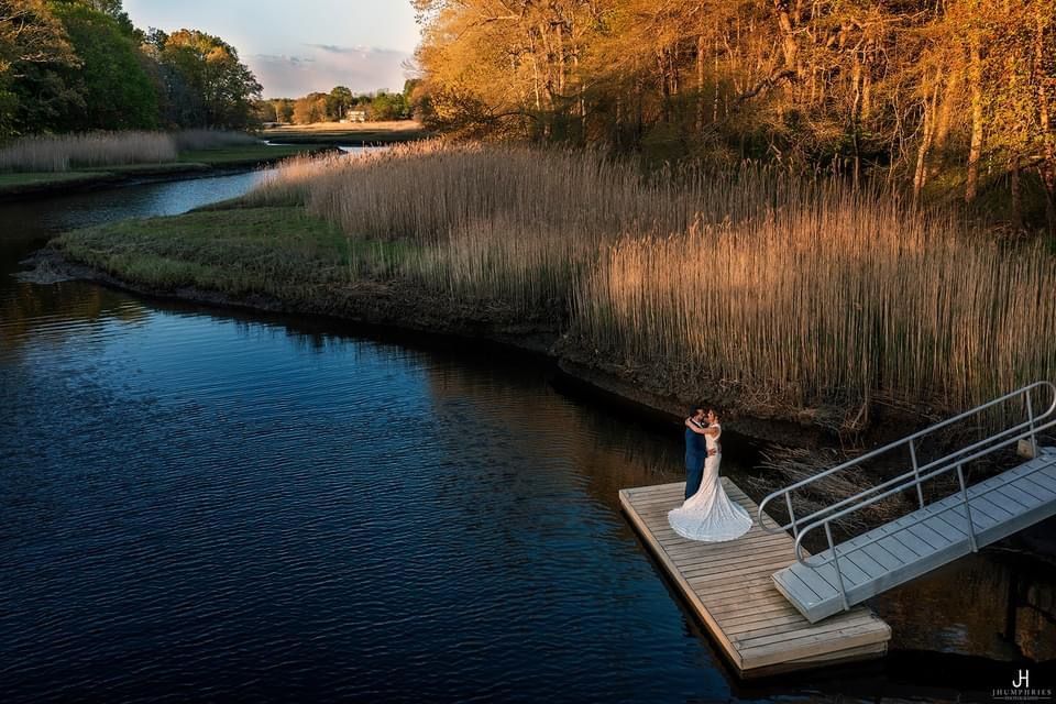 Boutique Wedding couple on a dock