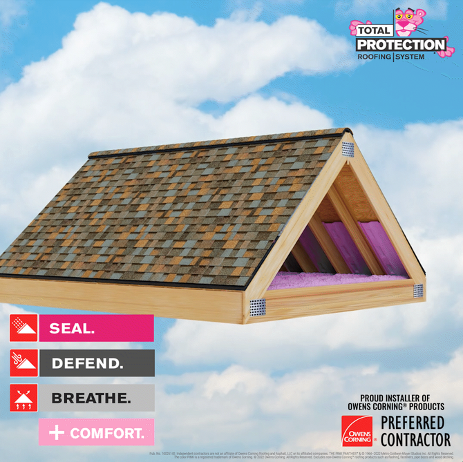 An advertisement for a roof that says total protection