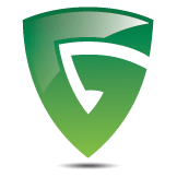 Un bouclier vert avec une flèche blanche à l'intérieur.