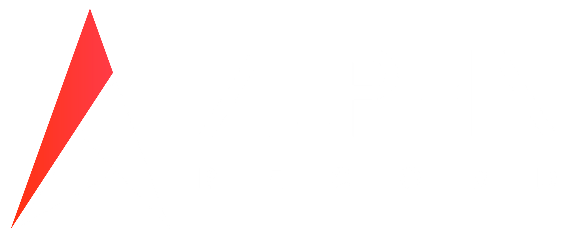 Forma triangolare rossa su sfondo bianco.