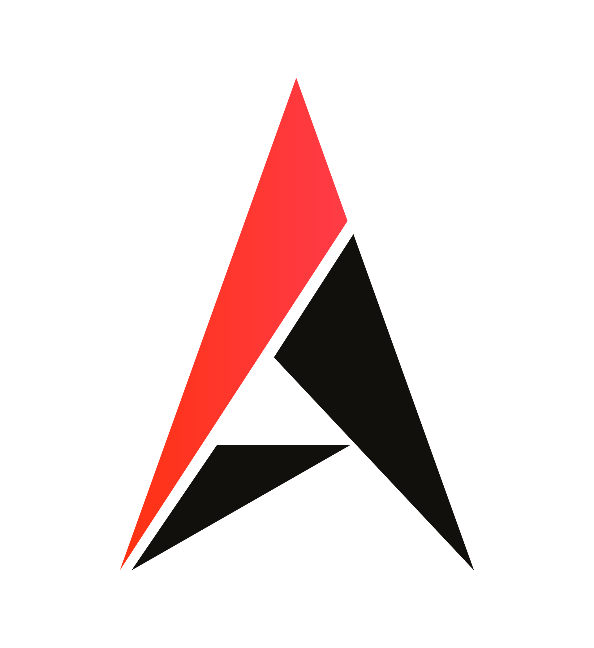 Logo geometrico rosso e nero con la lettera 