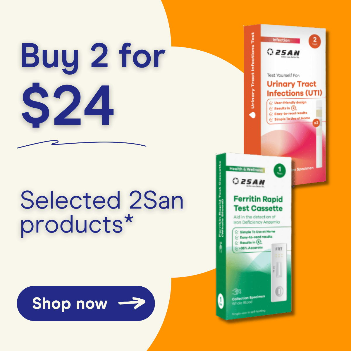 Uti and Ferritin Rapid Test Cassette Boxes — Blooms The Chemist Sawtell in Sawtell, NSW