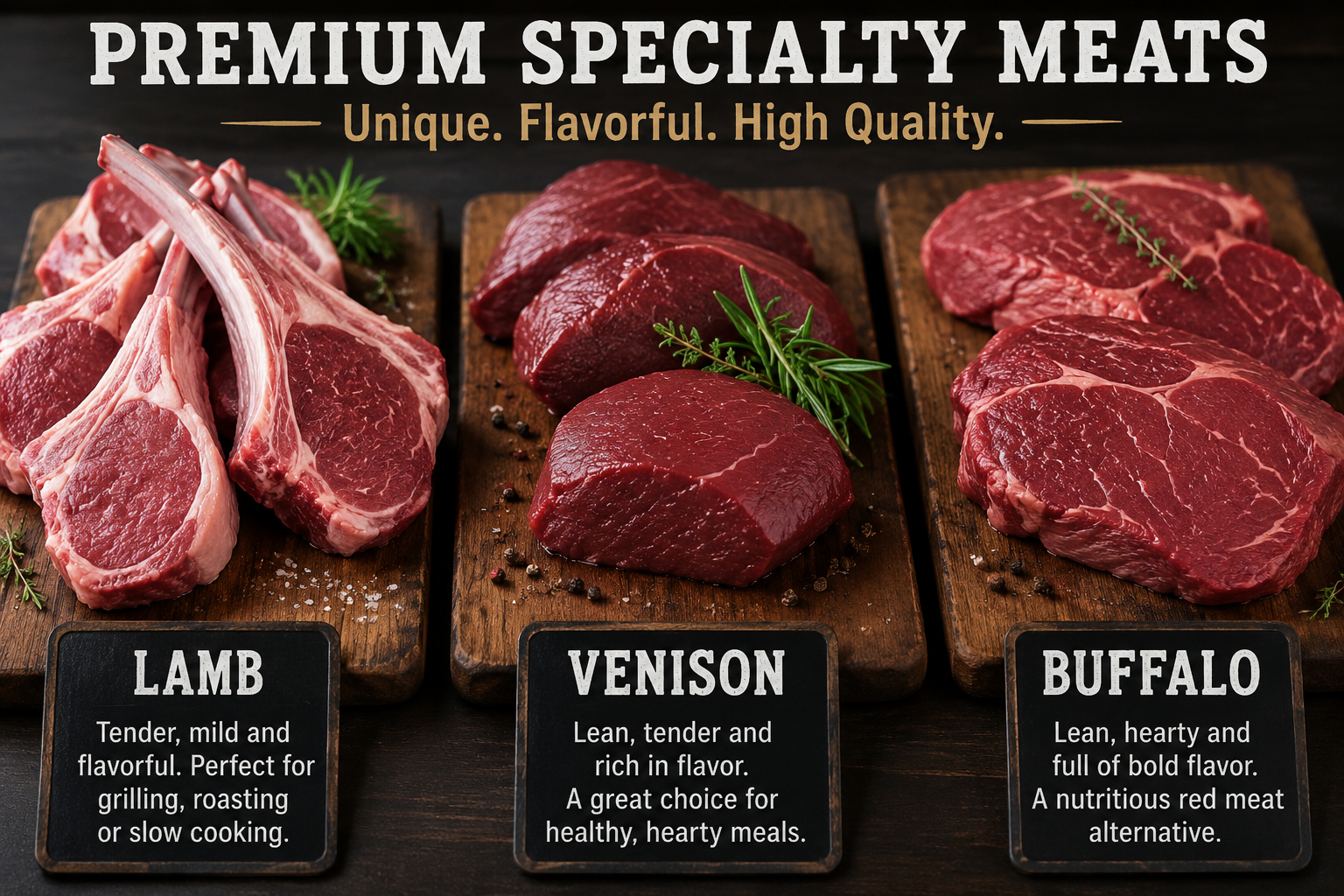 Raw pork chops on a wooden cutting board
