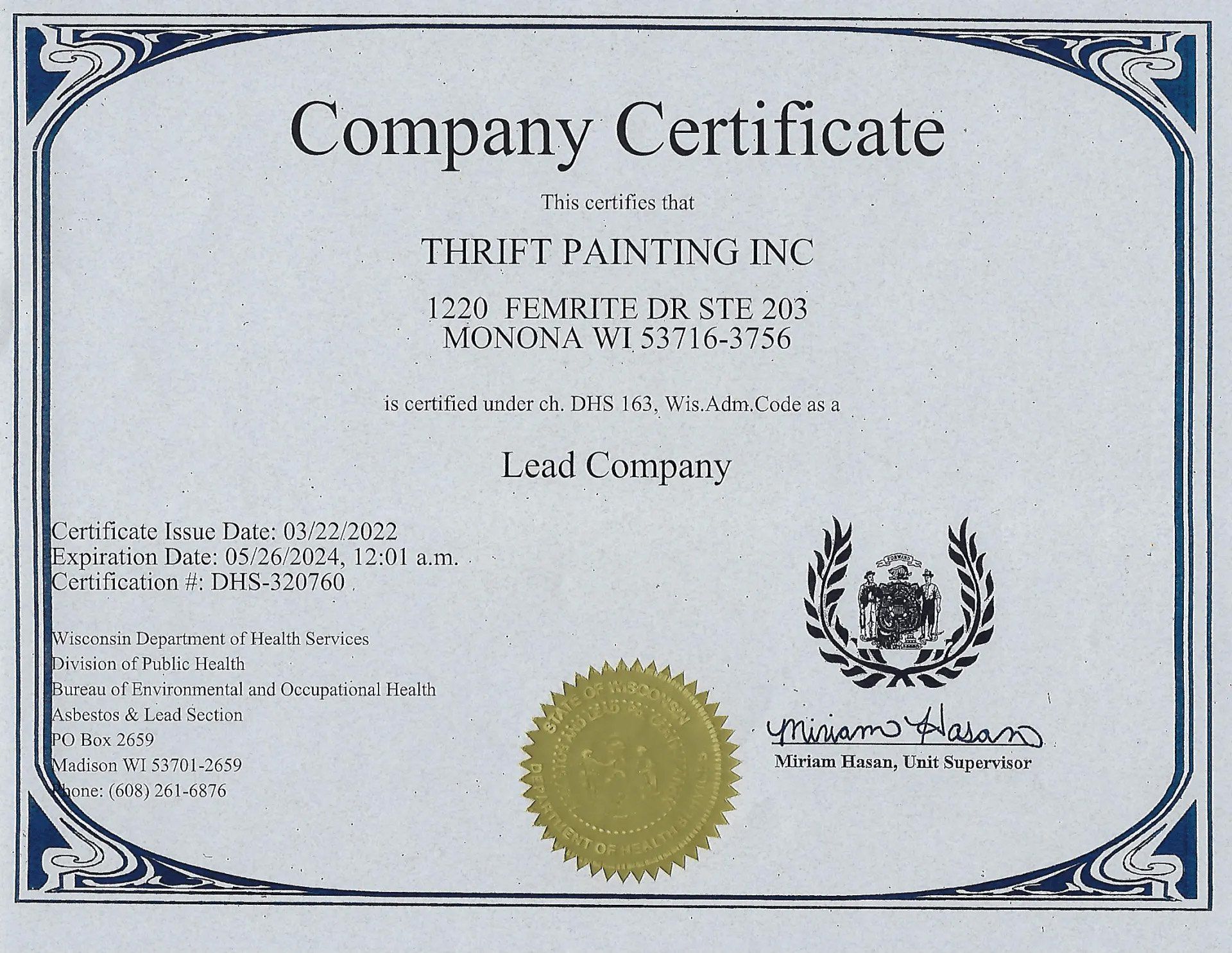 Certified lead-safe renovator — Monona, WI — Thrift Painting