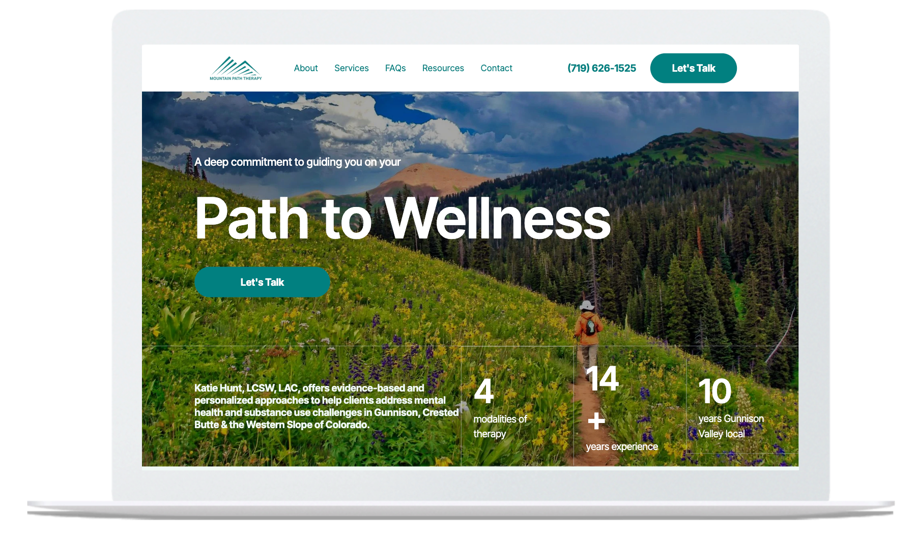 Laptop screen with text 