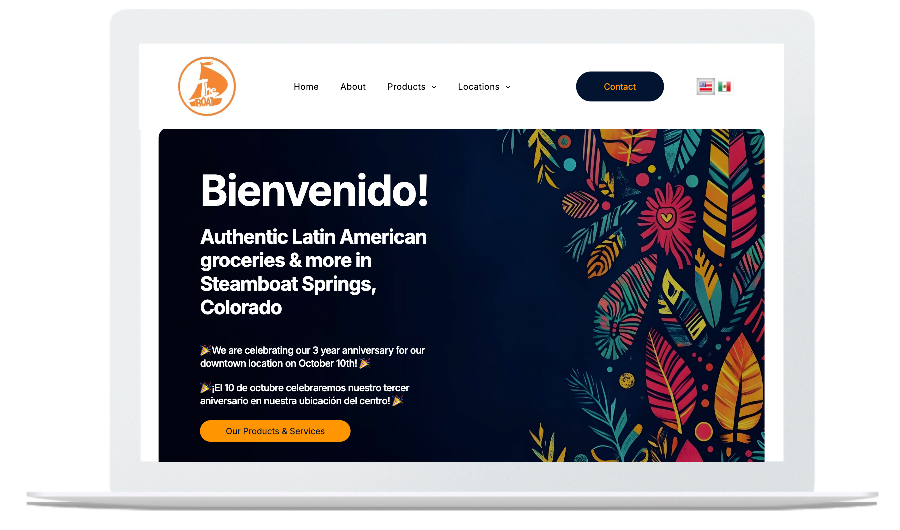 Laptop showing a website. 